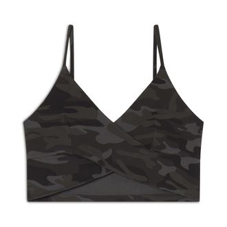 Freddy Top cropped fantasia camo con incroci frontali