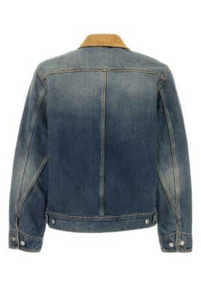 Alexander McQueen 809777qtacm 0439 Bluewashedsand Exterior: Cotton Giubbini Jacket