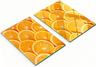 OEM Eleganti E Resistenti Taglieri In Vetro Con Motivo A Fette DArancia, 2x40x52 Cm