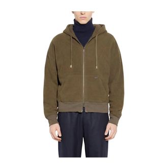 Paolo Pecora Sudadera con cremallera de corte holgado - Sweatshirts & Hoodies - Hombre - Verde - S