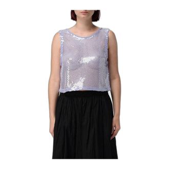 Emporio Armani Top in maglia di paillettes - - Tops - Donna - Viola - L