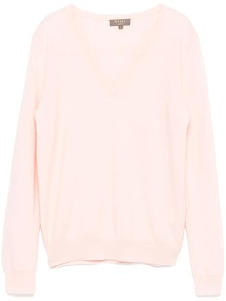 N.Peal Phoebe V-Neck jumper - women - Organic Cashmere - L - Pink