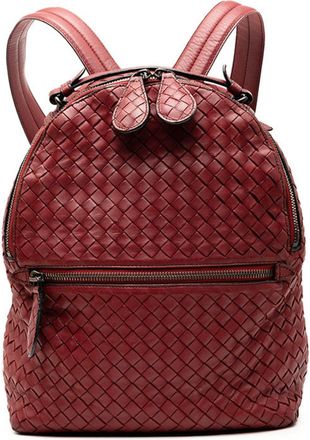 Bottega Veneta Red Color Wine Leather Backpack (Pre-Owned)