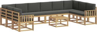 vidaXL Conjunto De Sof&aacute;s De Exterior 11 Uds. Blanco Y Antracita Vidaxl