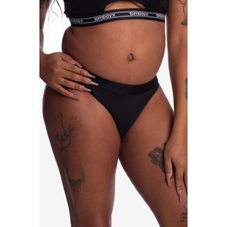 TomboyX SmoothTuck Tucking Hi Leg Bikini in Black at Nordstrom, Size X-Small
