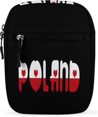 Generic Poland Flag Art Print Crossbody Bag Adjustable Satchel Cute Shoulder Bag Lightweight Sling Bags