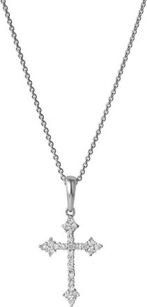 LuvMyJewelry Lumina Cross Diamond Pendant in 14K Gold in 14K White Gold at Nordstrom