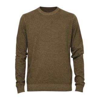 Blauer Round-neck Knitwear, male, Green, Size: 2XL Morton Lightweight Knit