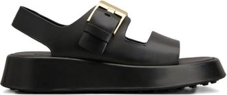 Tod's Black Leather Sandals