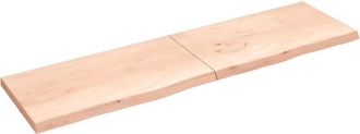 vidaXL Vidaxl - Estante de pared madera maciza roble sin tratar 220x60x(2-6) cm