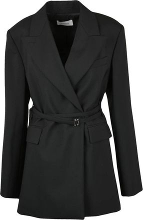 Sportmax Black Virgin Wool Double-Breasted Jacket
