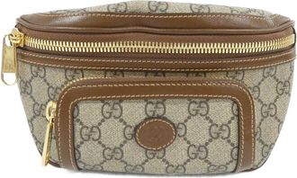 Gucci Beige Brown Gg Supreme Leather Fanny Pack (Pre-Owned)