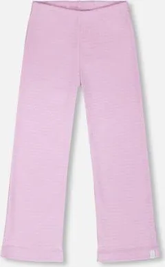 Deux par Deux Crinkle Jersey Flared Bottom Leggings in Lilac at Nordstrom, Size 18M