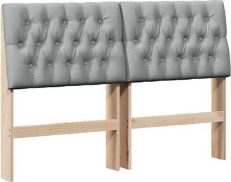vidaXL Upholstered Headboard Light Grey 160 cm Solid Pine Wood vidaXL