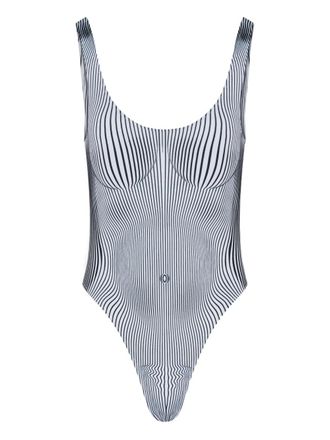 Jean Paul Gaultier printed swimsuit - women - Polyester/Spandex/Elastane/Polyamide/Spandex/Elastane - M - White