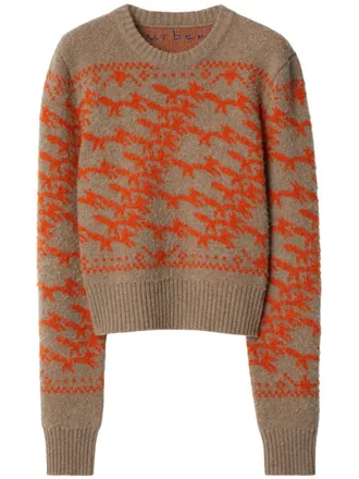Burberry cropped fox jumper - women - Wool - S - Brown