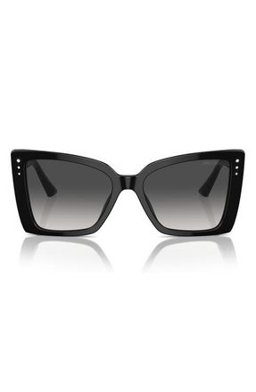 Jimmy Choo London 54mm Butterfly Sunglasses in Black /Gradient Grey at Nordstrom