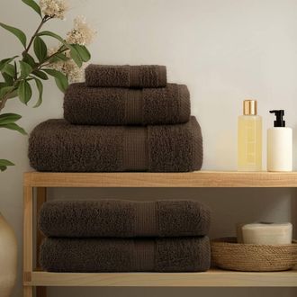 Berkfield Home Soft 6 Piece Premium Towel Set SOLUND Brown 600 gsm