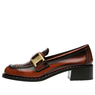 Prada (WMNS) PRADA Woven 40mm Loafers Brown 1D193M_P39_F0049