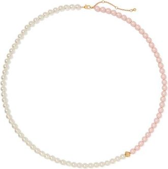 Kate Spade New York pearlie faux pearl necklace in Light. Pink Multi at Nordstrom