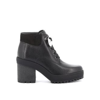 Hogan Womens Grained Leather Ankle Boots In Black