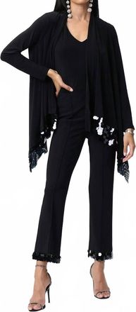 Joseph Ribkoff Sequin Trim Pants In Black
