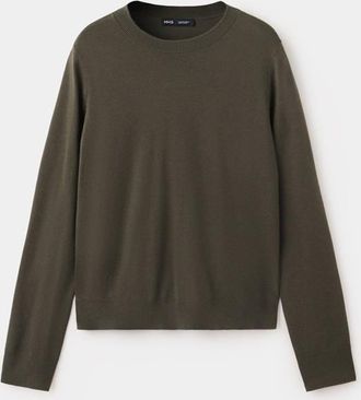 Mango Pullover maglia sottile collo stondato kaki - Donna - XXS - MANGO
