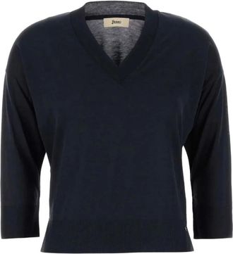 Herno Truien & Vesten, Dames, Blauw, L, Katoen, Stijlvolle Jersey