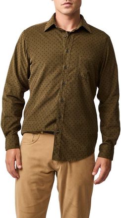 Rodd & Gunn Harrington Neat Paisley Cotton Corduroy Button-Up Shirt in Moss at Nordstrom, Size Xxx-Large