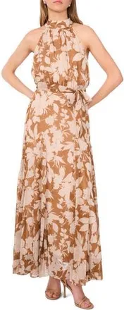 Halogen Halter Neck Belted Maxi Dress in Golden Mustard at Nordstrom Rack, Size 14