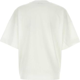 Alexander McQueen Womens White Cotton Oversize T-Shirt Opticalwhite Exterior Exterior: T-shirts And Polos