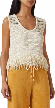 The Upside Kamali Knit Fringe Top In Cream