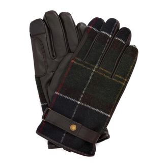 Barbour Gloves, male, Green, Size: M Green Waterproof Leather Wool Gloves