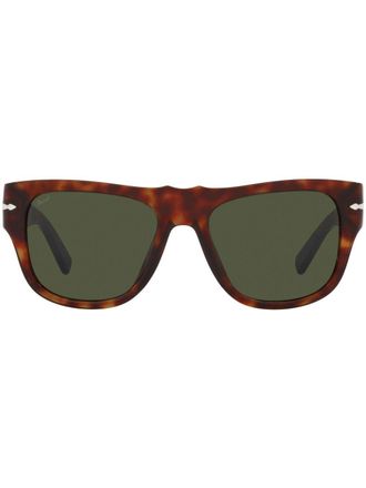 Persol Occhiali da sole squadrati con effetto tartarugato - Verde