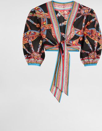Dolce & Gabbana Carretto-print Batiste Top - Woman Shirts And Tops Multicolor 40