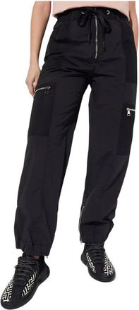 Moncler Drawstring Broeken - Dames - Straight fit broeken - Zwart - 2XS - Nylon - Broeken