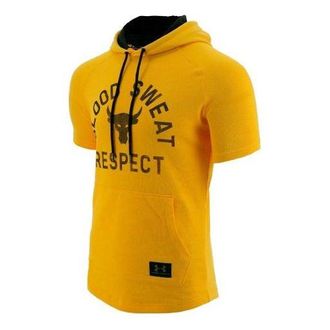 Under Armour Mens Under Armour Rock Sports hooded Short Sleeve Yellow 1326409-750