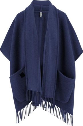 Ferragamo Cashmere Cape - Dames - Ponchos - Blauw - ONE Size - Kasjmier - Jassen
