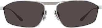 Balenciaga Grey Rectangular Mens Sunglasses BB0416S 002 63