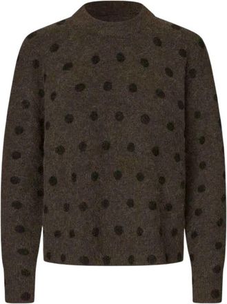 Sams&oslash;e & Sams&oslash;e Anour O-N - Dames - Ronde hals truien - Bruin - XS - Wol - Truien & Vesten