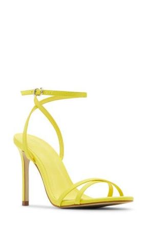 Steve Madden Ankle Strap Stiletto Sandal in Yellow Leather at Nordstrom Rack, Size 5.5