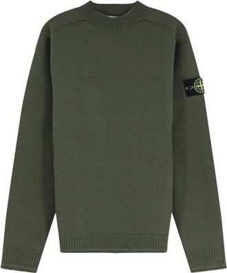 Stone Island Maglione Girocollo a Coste - - Knitwear - Uomo - Verde - 2XL