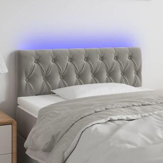 vidaXL Testiera a led Grigio Chiaro 100x7x78/88 cm in Velluto - Vidaxl