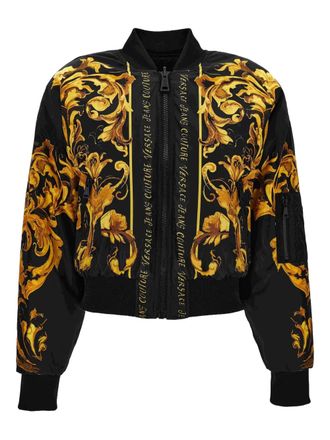 Versace Jeans Couture baroque-print bomber jacket - women - Fabric - 44 - Black