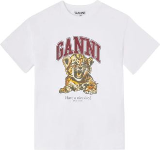 Ganni T-shirt con grafica - Bianco