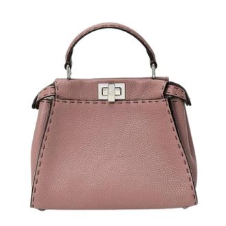 Fendi Pre-owned Peekaboo Schoudertas - Dames - Pre-owned - Roze - Maat: ONE Size Leer