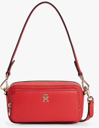 Tommy Hilfiger Womens Monogram Logo Crossbody Bag - Red