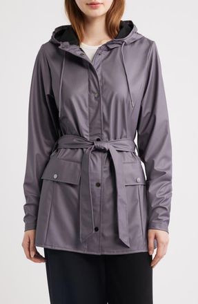 Rains Curve Waterproof Rain Jacket in Violet Steel at Nordstrom, Size X-Small