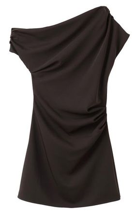 Mango One-Shoulder Minidress in Brown at Nordstrom, Size 10