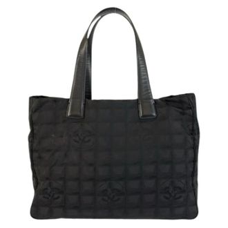 Chanel Pre-owned Tote Bags, female, Black, Size: ONE SIZE Pre-owned Vintage Nylon Tote Bag